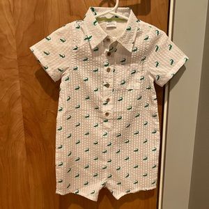 NWT Adorable Crocodile Seersucker Toddler Romper - 18months